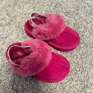 UGG Kids Fuzzy Red Slippers